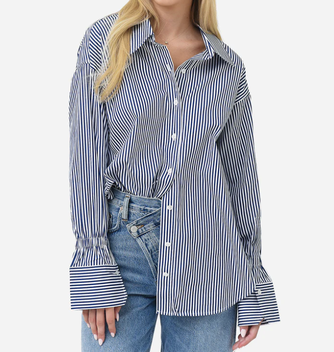 ALC Monica Blue Stripe Shirt in Size 2