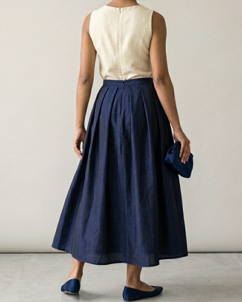 Afrika Skirt Taffeta Blue