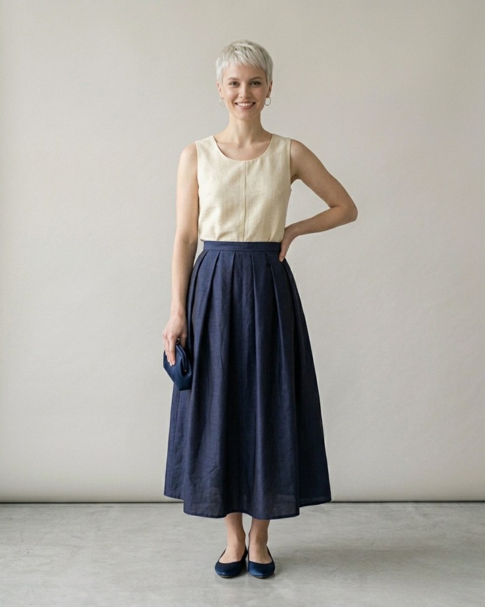 Afrika Skirt Taffeta Blue