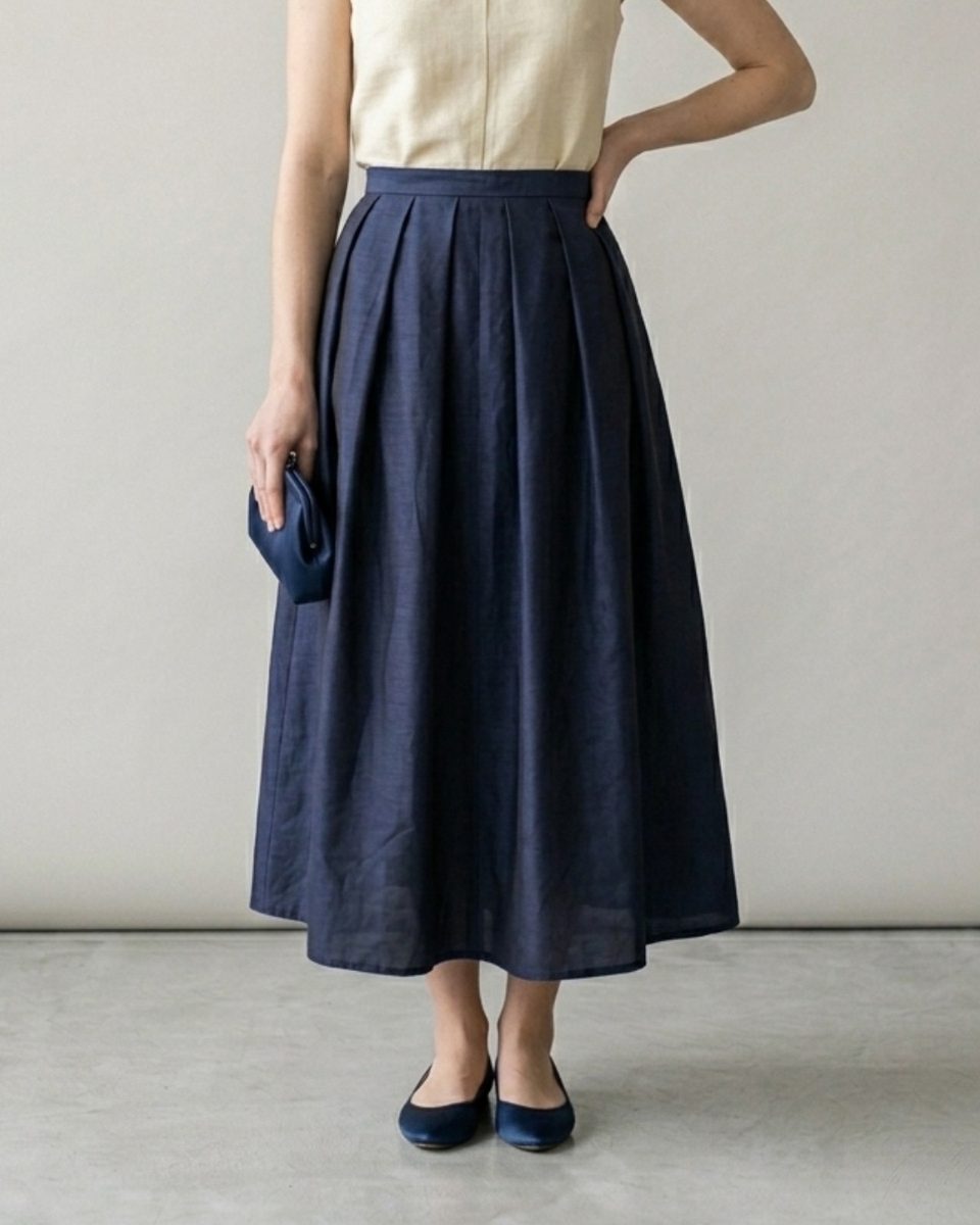 Afrika Skirt Taffeta Blue