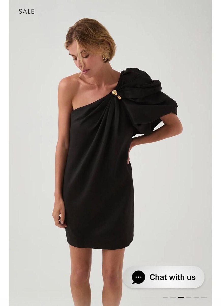 Aje Cira One-Shoulder Mini Dress in Black