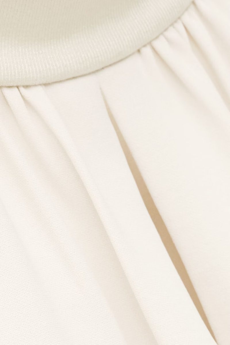 ba&sh Tori Mock Neck Bell Sleeve Dress in Ecru