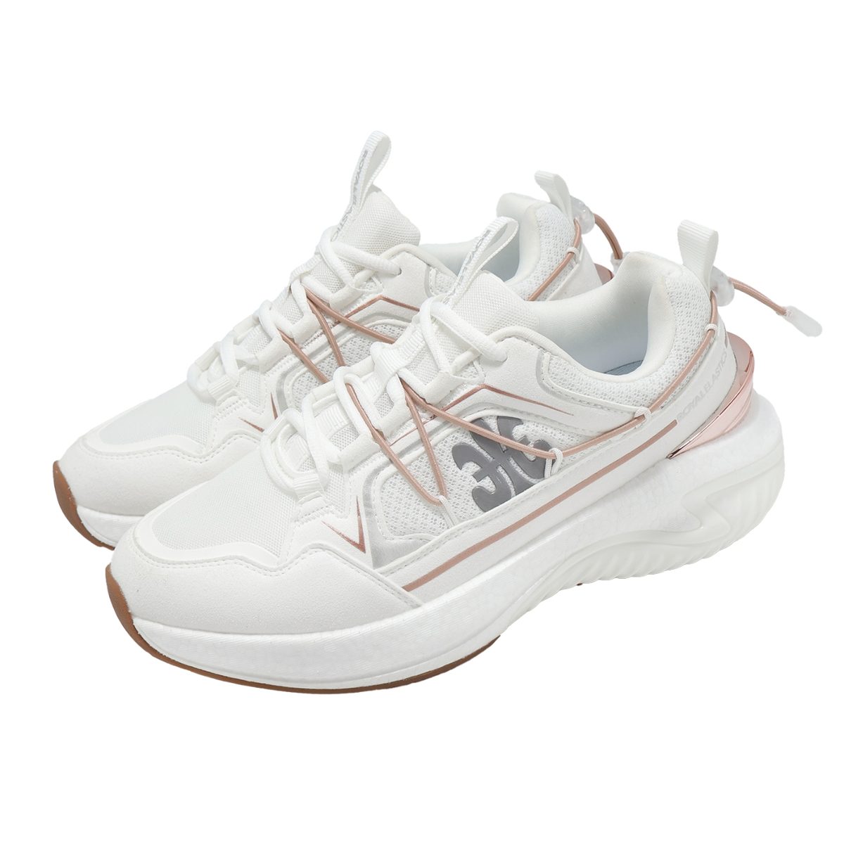 Royal Elastics TRON (Star III) Mesh Sneakers – White/Rose Gold