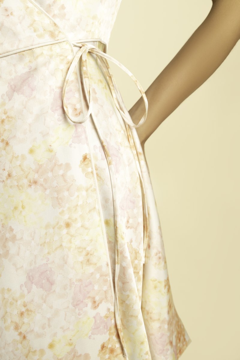 Eloise Wrap Dress - Sakura Yellow