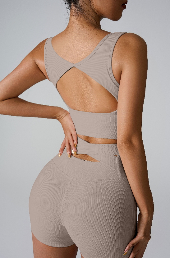 Hollow-Back Shockproof Sports Bra