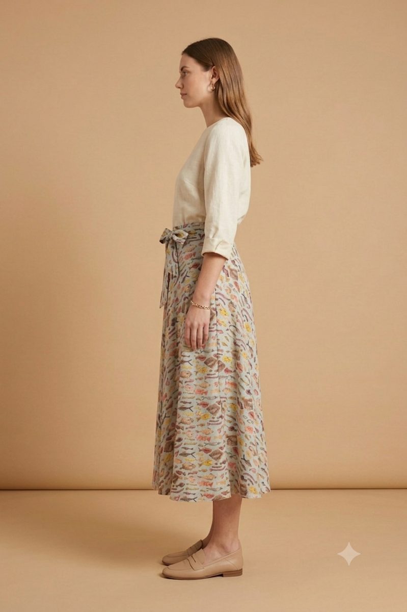CAPRI SKIRT FISH PRINT