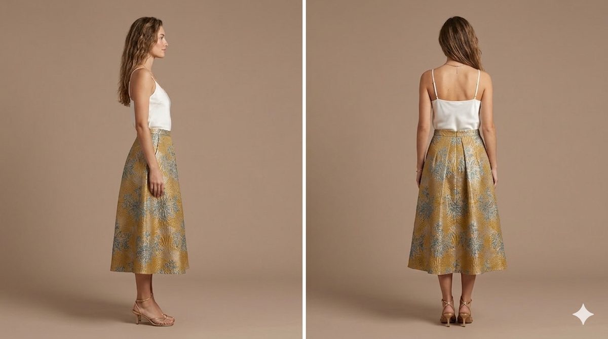 SAN FRANCISCO SKIRT LONG LENGTH OPTIC GOLD