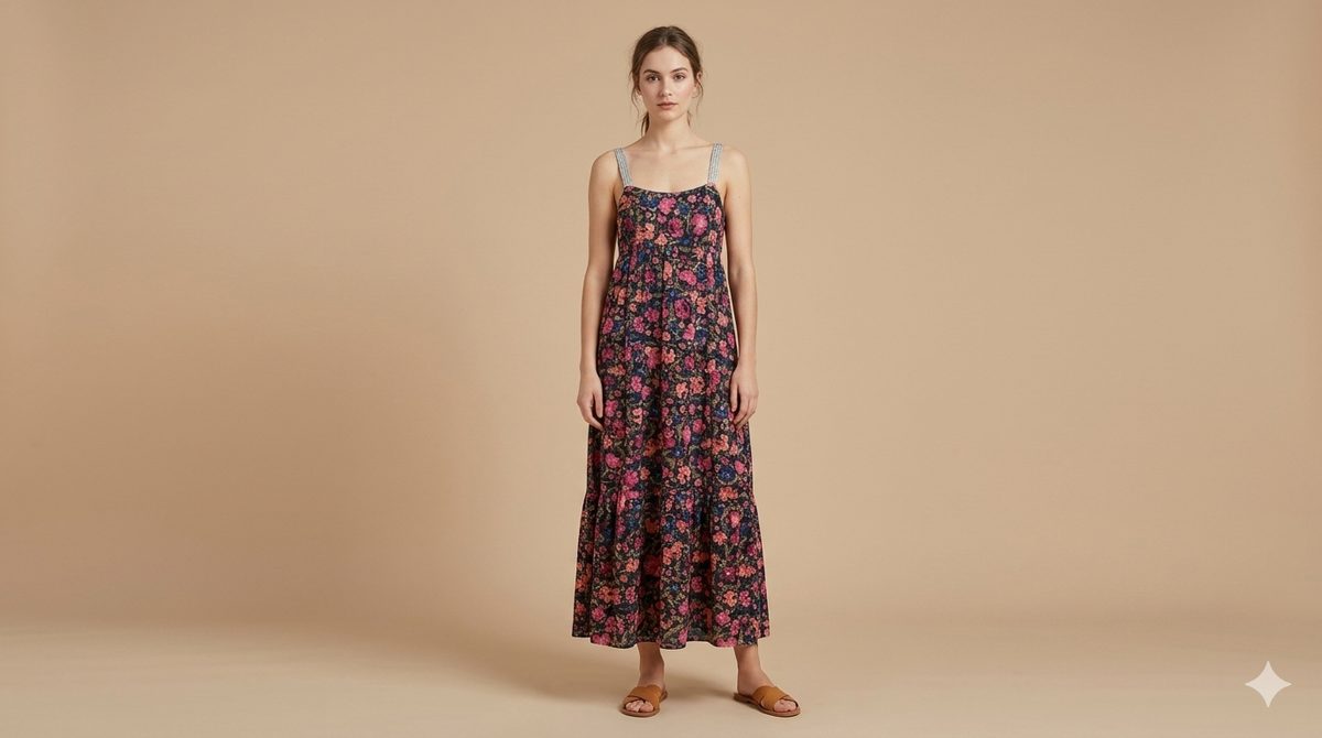 GREEK DRESS FLOWER PRINT