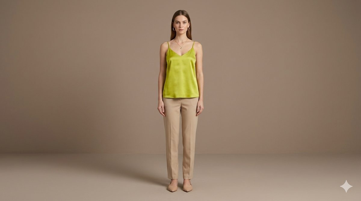 Satin Top Green
