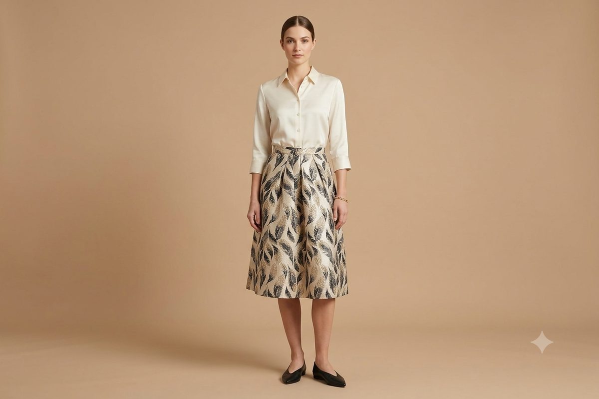 SAN FRANCISCO SKIRT 3/4 LENGTH FEATHERS White Gold