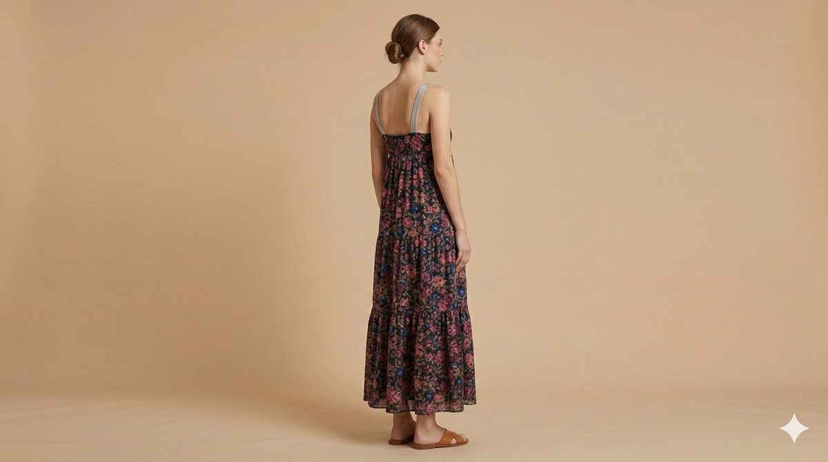 GREEK DRESS FLOWER PRINT