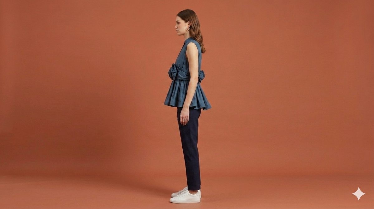 RUFFLED SHIRT BLUE