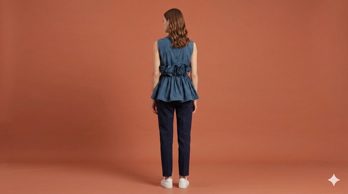 RUFFLED SHIRT BLUE