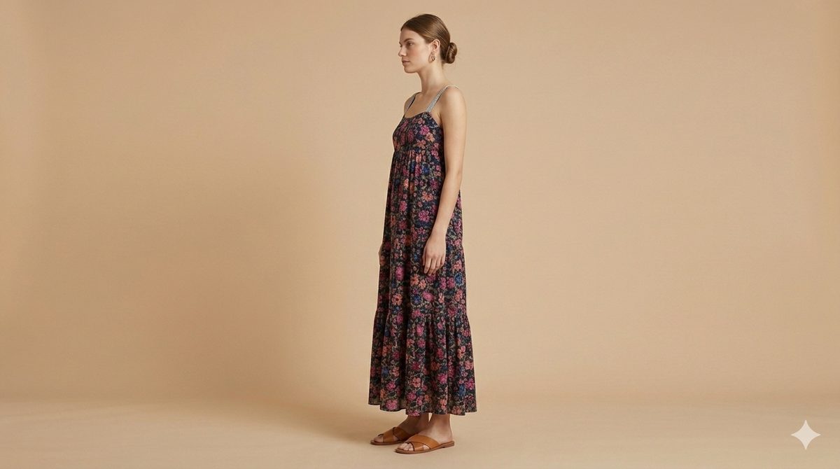GREEK DRESS FLOWER PRINT