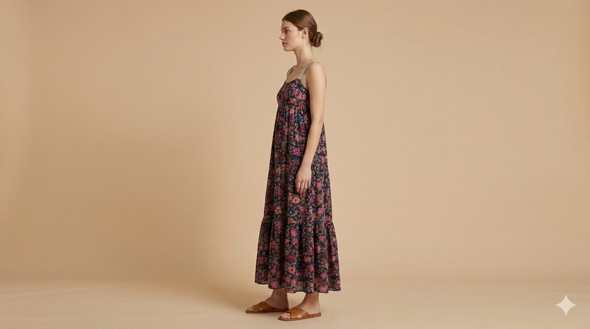 GREEK DRESS FLOWER PRINT