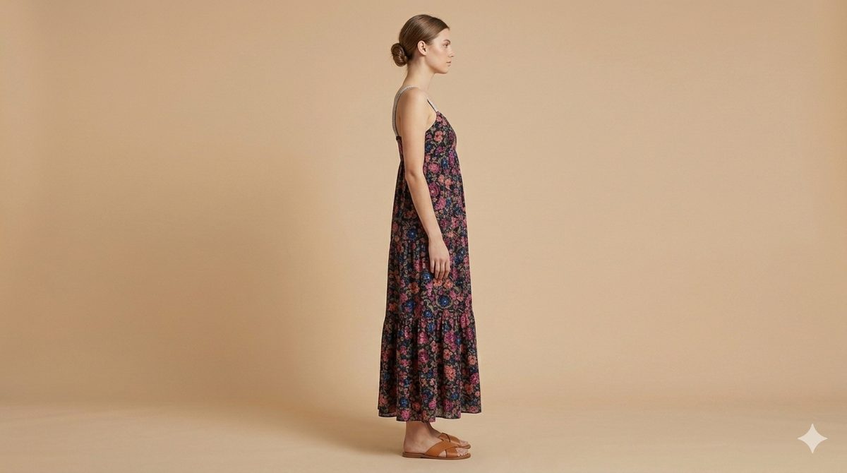 GREEK DRESS FLOWER PRINT