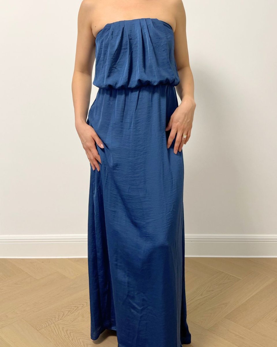 Strapless Long Blue Dress