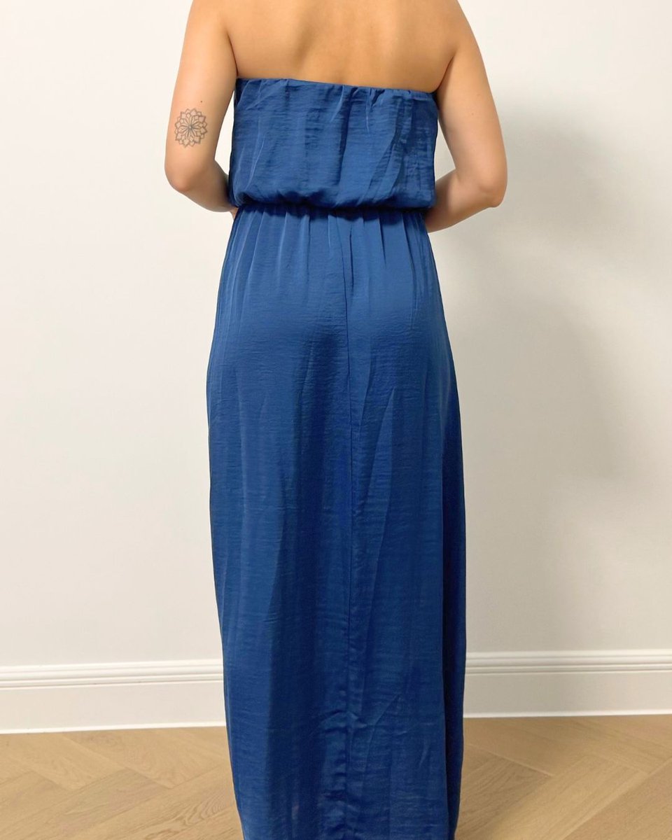 Strapless Long Blue Dress