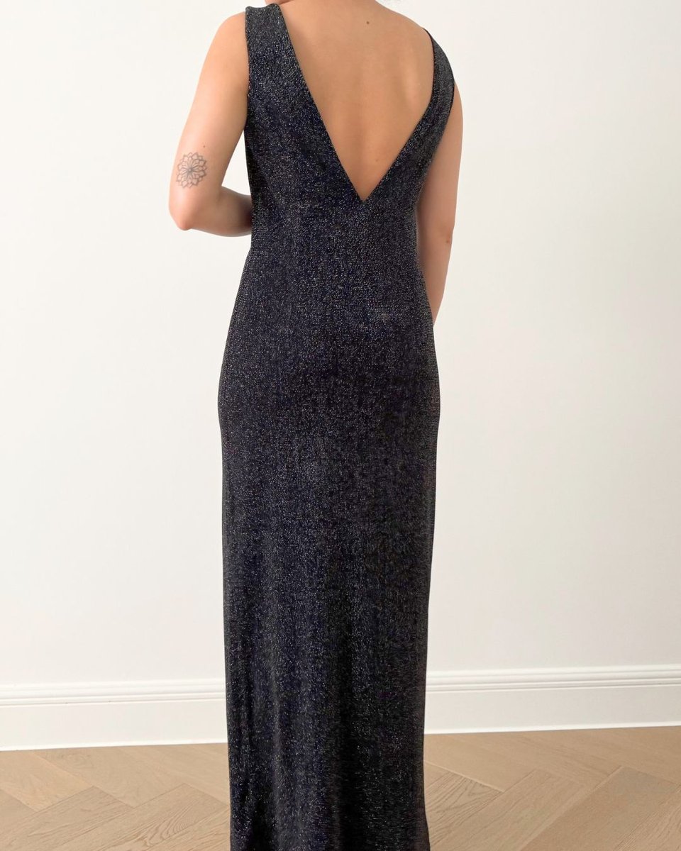 Dry Lake Black Sparkle Long Dress