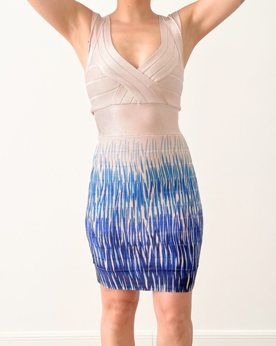 French Connection Blue & White Midi Dress