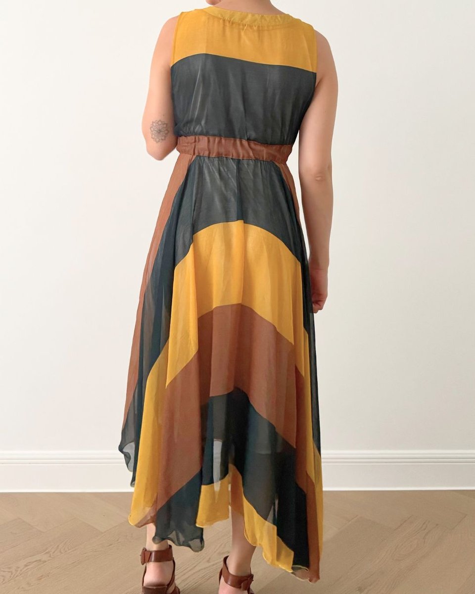 Boutique Yellow & Brown Long Dress