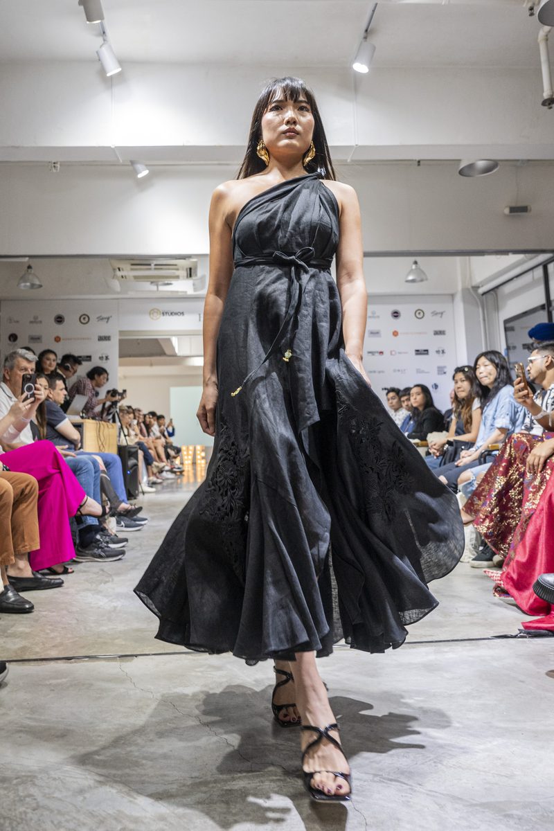 LINEN SKIRT BLACK