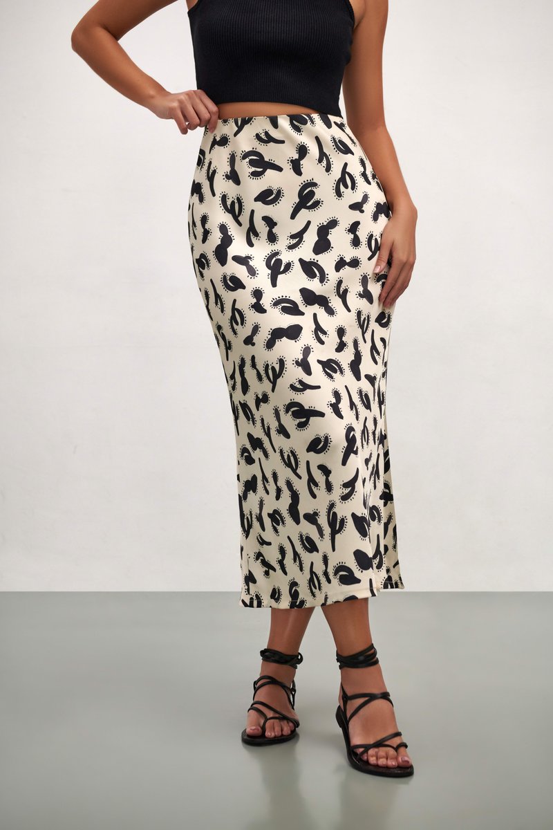 Olivia Slip Skirt - Cactus White