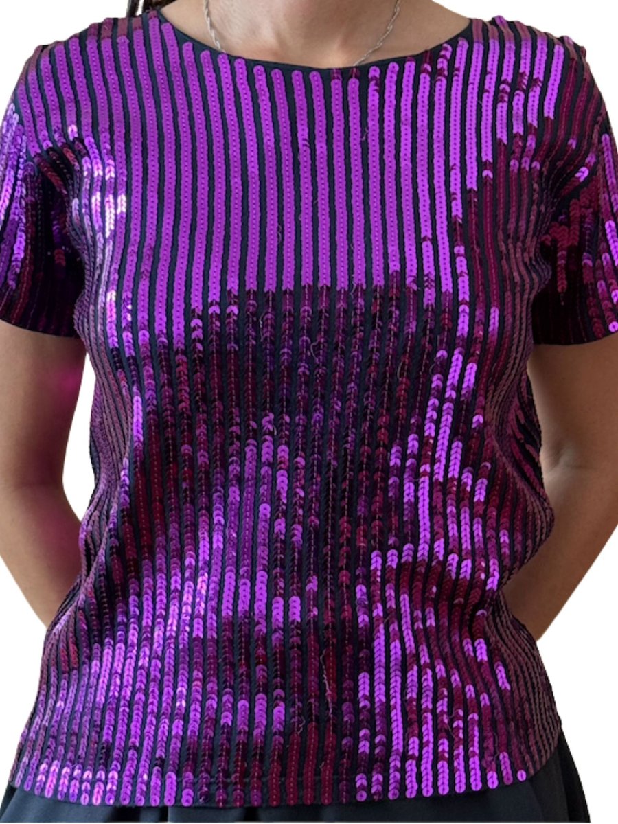 Miu Miu Purple Sequin Top