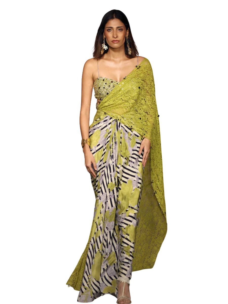 Neon Sauvage Draped Saree
