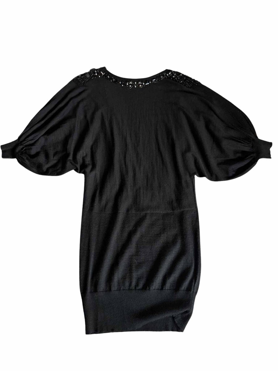 Backless black knit jumper dress size S