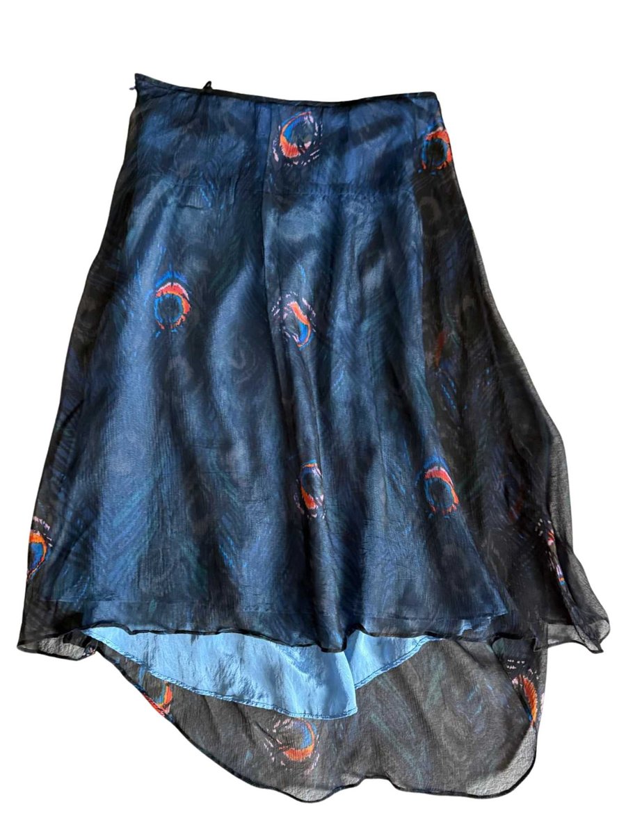 Elegant blue peacock strapless chiffon dress size S by Elizabeth and James.