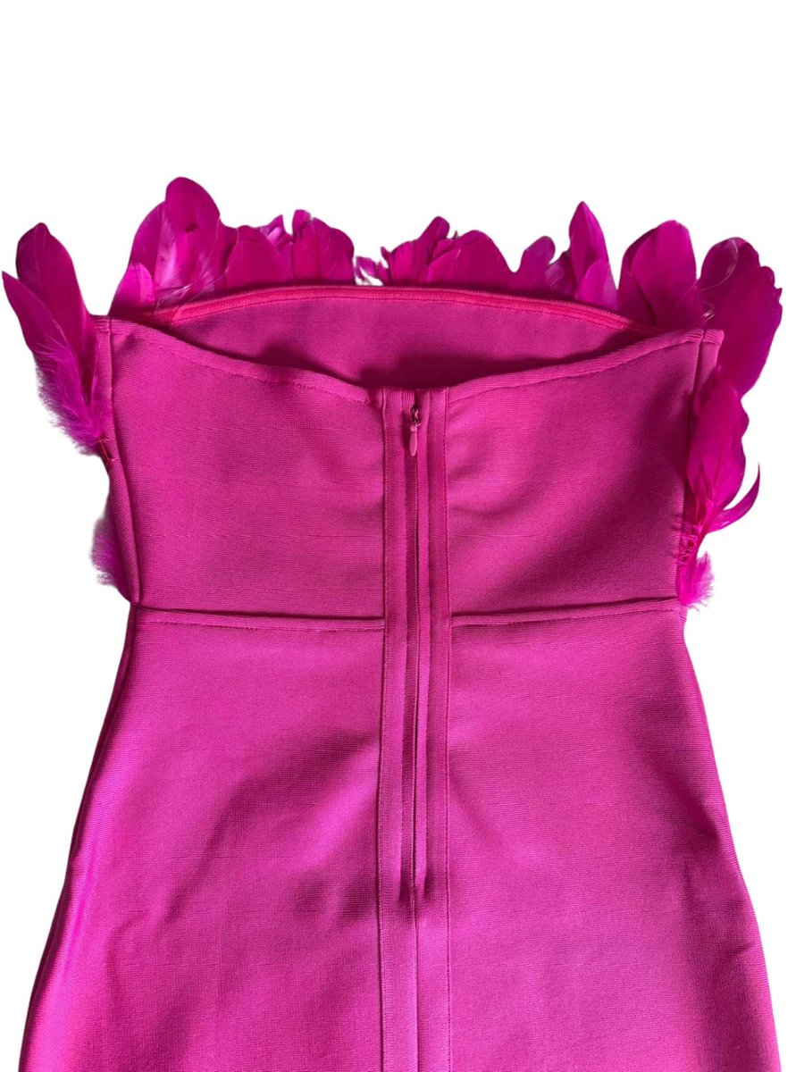 Fuscia feather top bodycon dress (Brand new with tags)