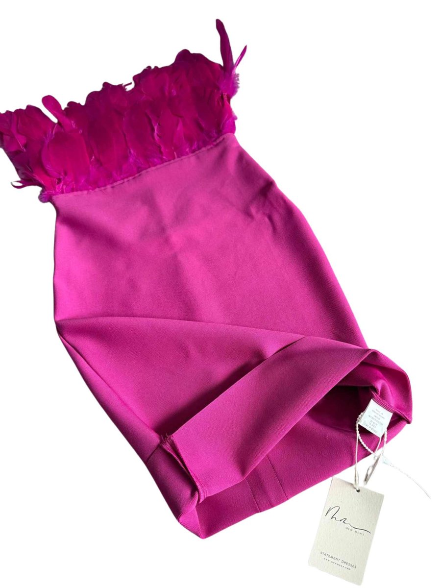 Fuscia feather top bodycon dress (Brand new with tags)