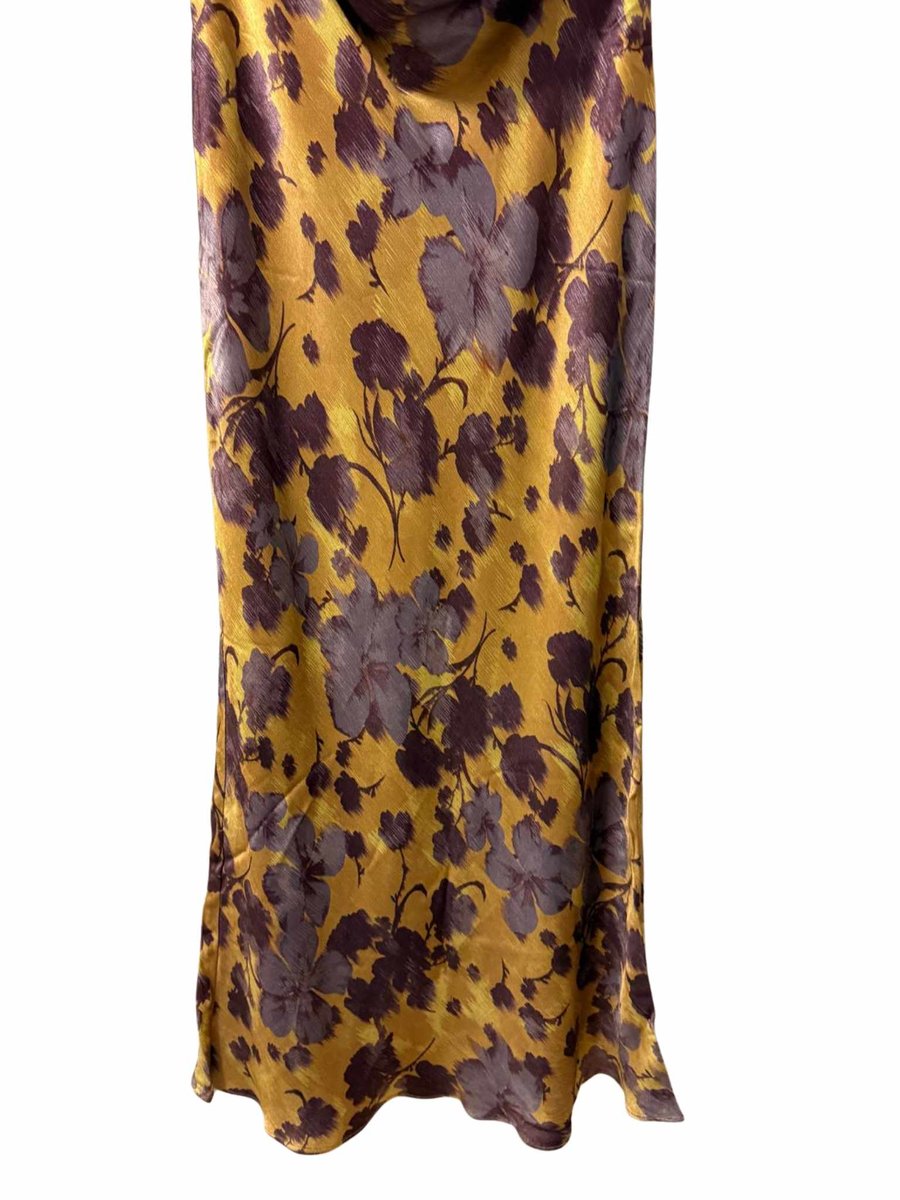 Bec + Bridge gold and purple floral strapless maxi dress