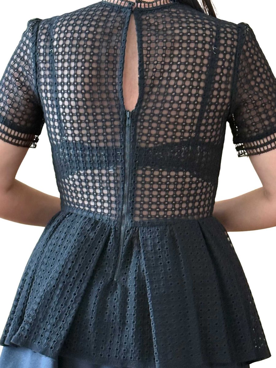 Self Portrait Black Peplum Top