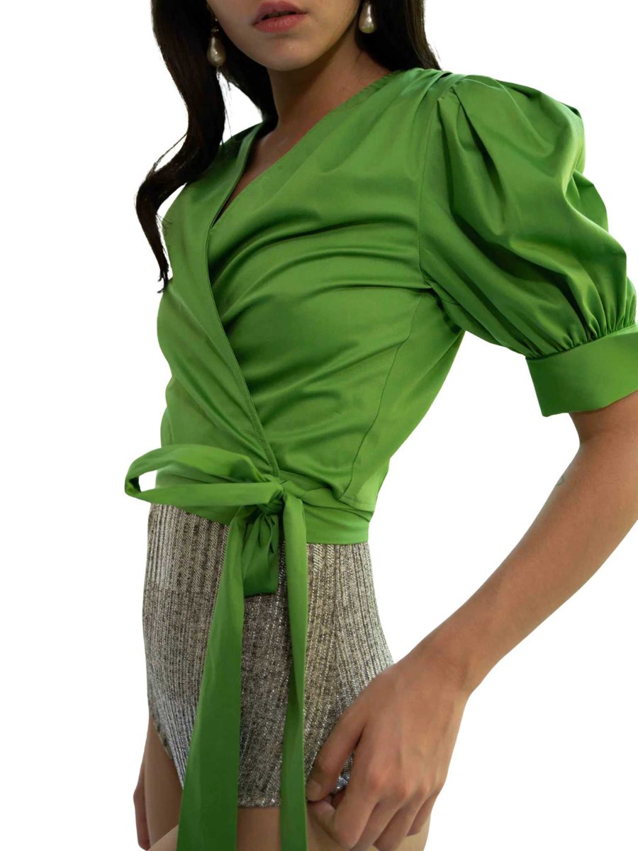 Green Wrap Top