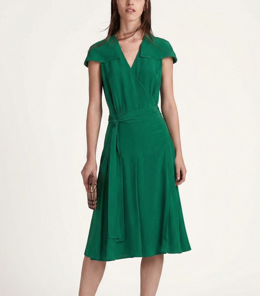 Burberry Wrap Dress with Cape