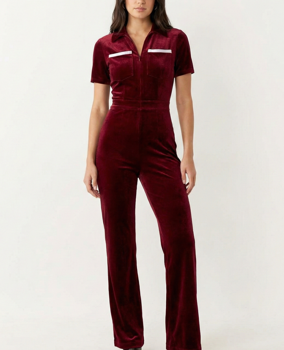 Peachy Den Kernel Velvet Jumpsuit