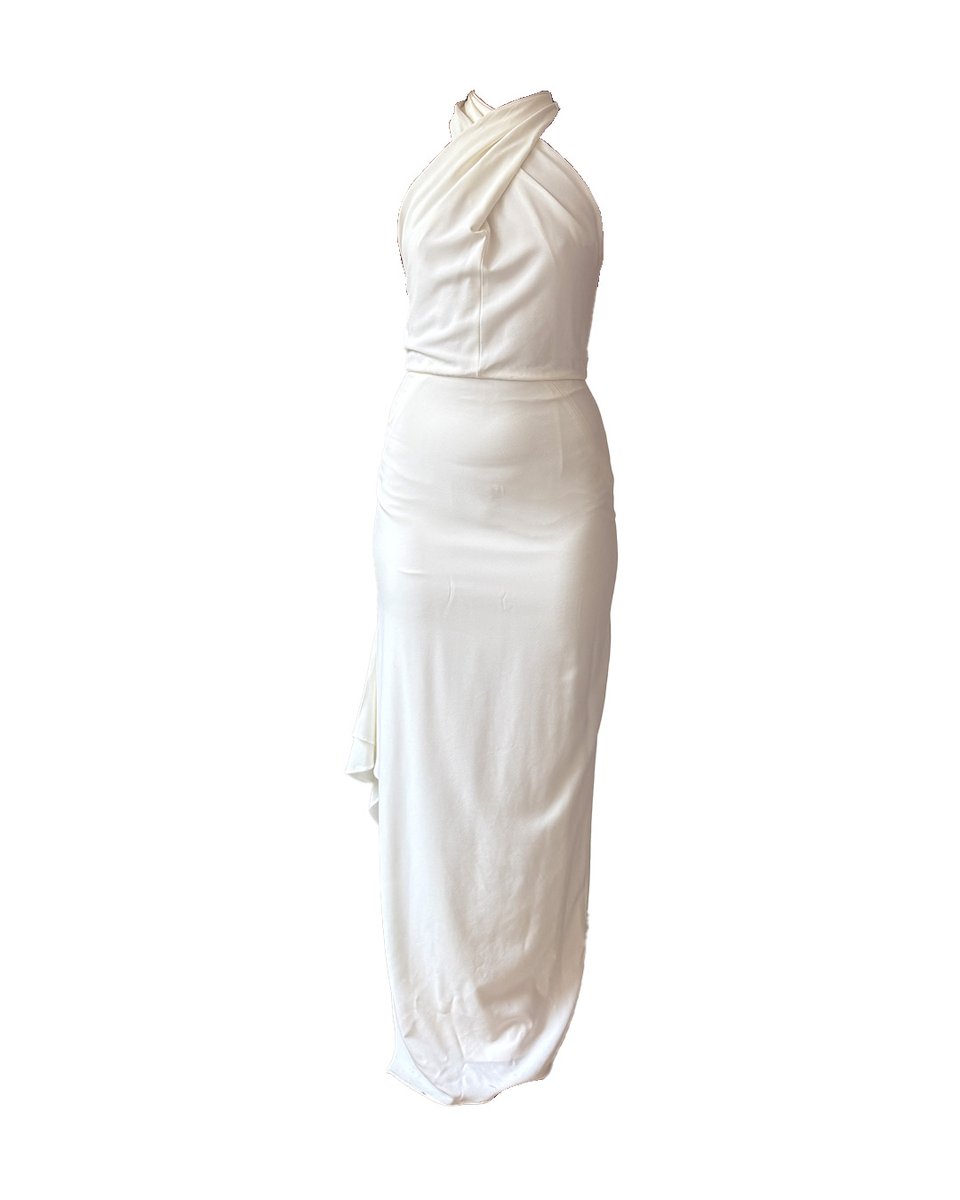 Halston - Draped crepe halterneck gown