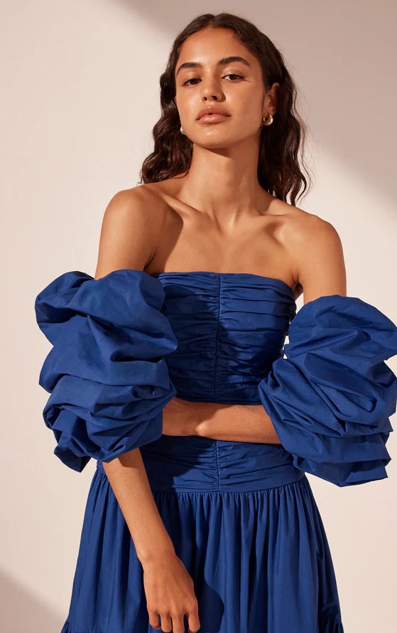 Shona Joy Maiori Contour Ruched Maxi Dress - Azure