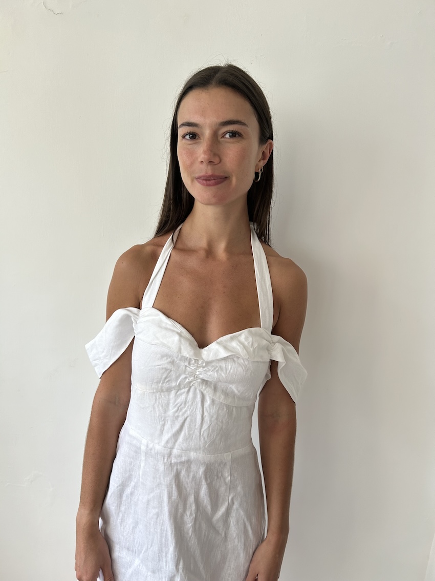 Reformation Short White Linen Dress