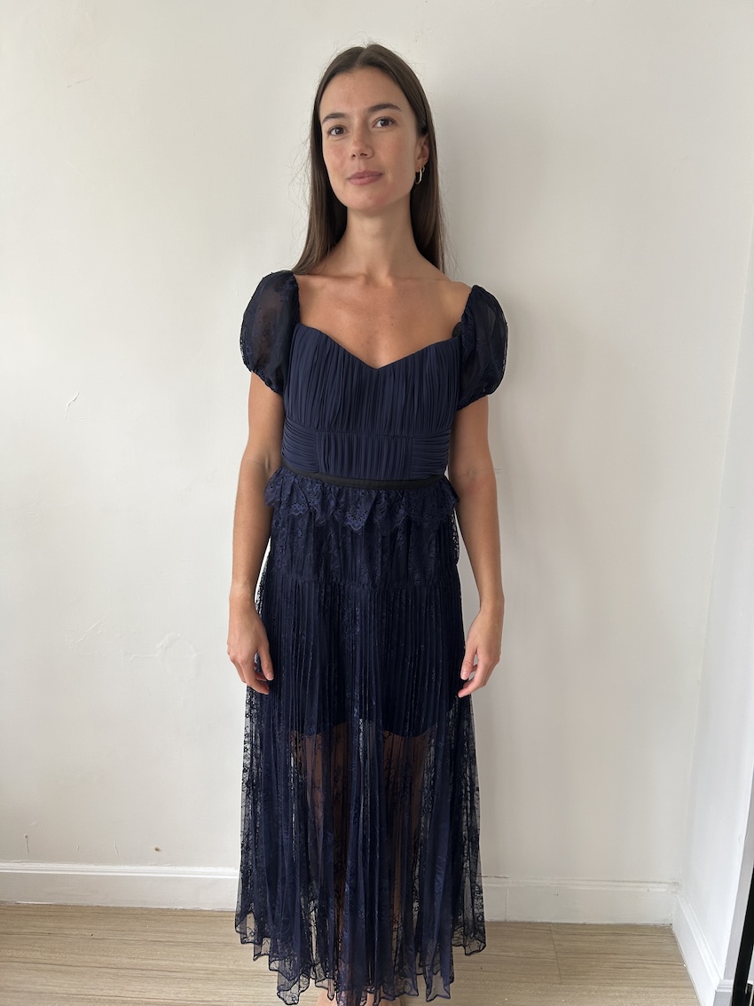 Self Portrait Navy Lace Dress