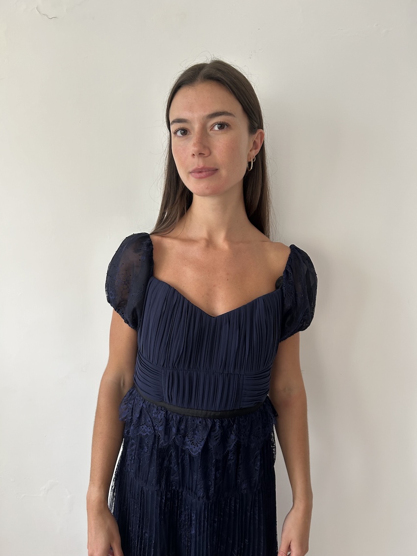 Self Portrait Navy Lace Dress