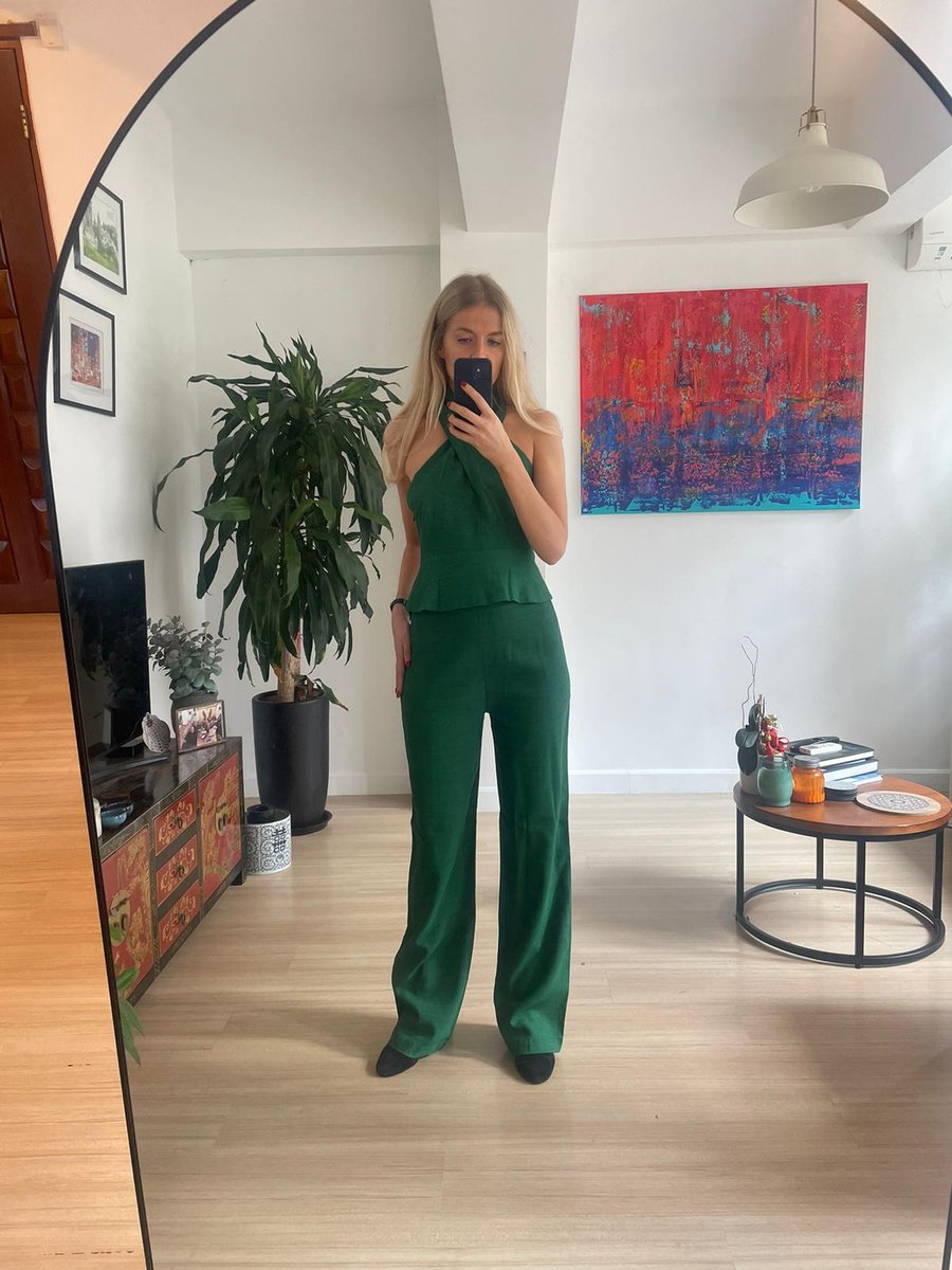 Sezane Green Halterneck Co-Ord