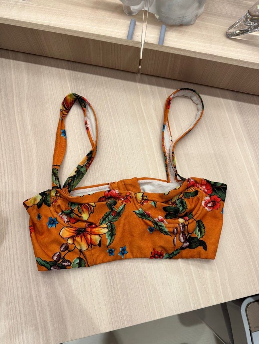 Agua Bendita orange floral twinset