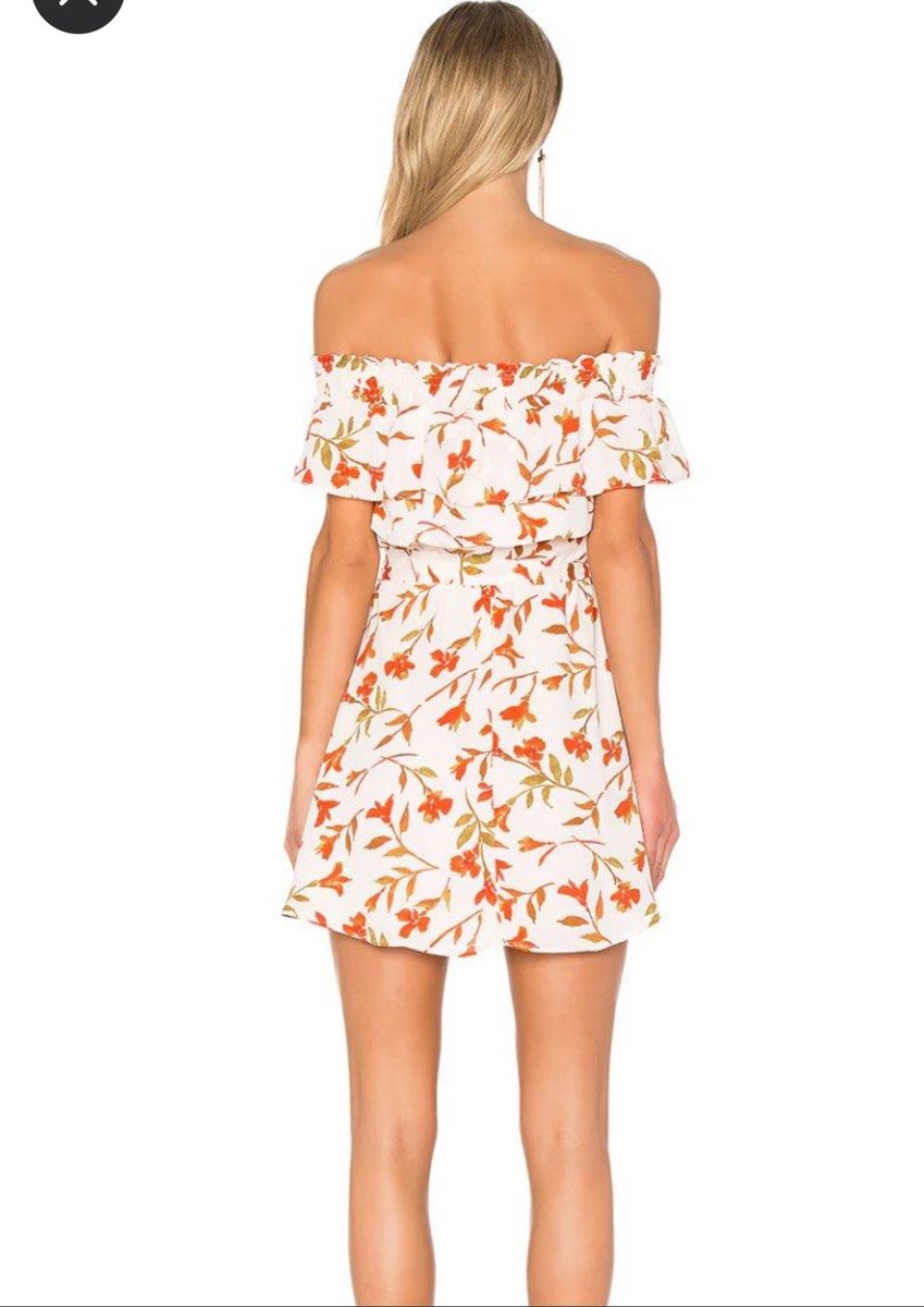 Off the shoulder red and white floral dress