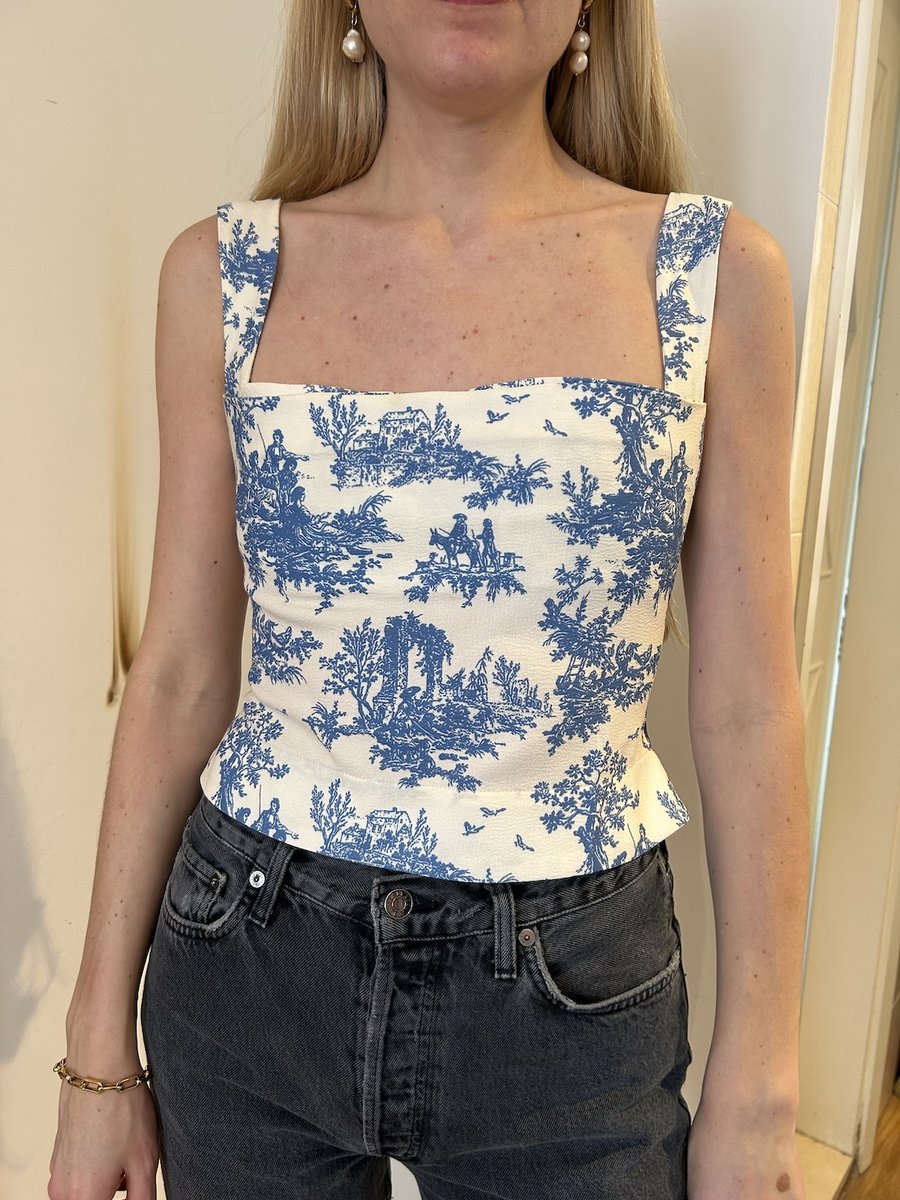 Miaou Blue White Top