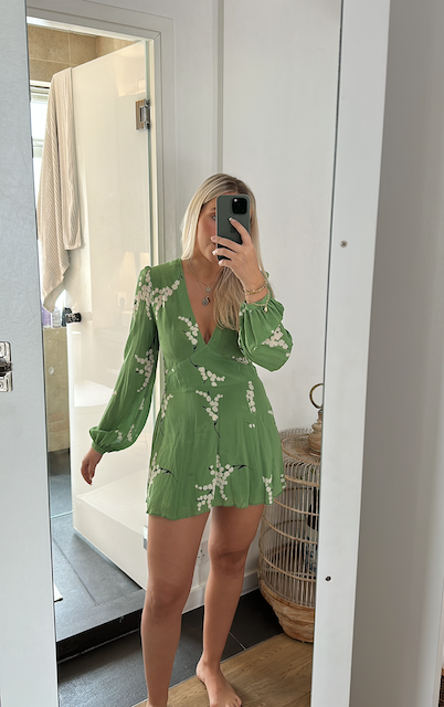 Realisation Par Green Floral Dress