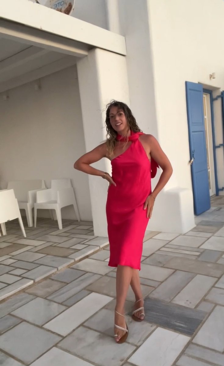 PINK SATIN COCKTAIL DRESS