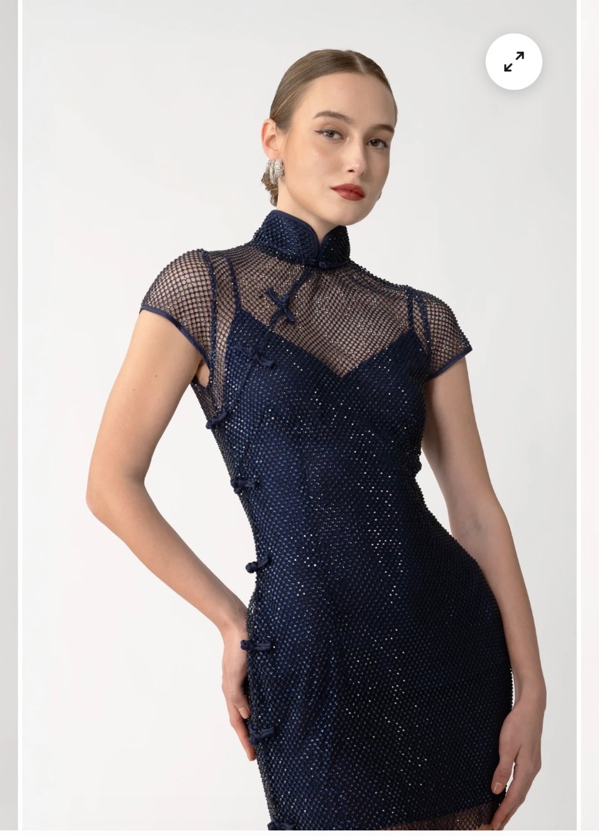 Sau Lee Serena Crystal Mini Dress